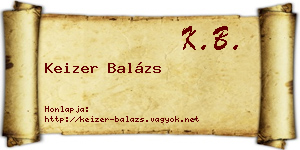 Keizer Balázs névjegykártya